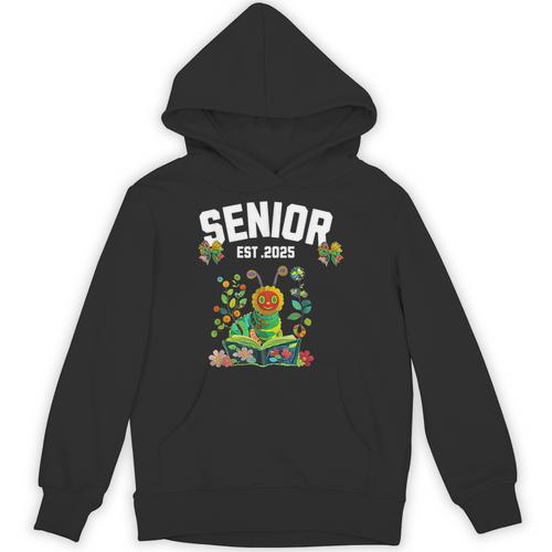 Senior 2025 Graduation Caterpillar For Kids Cute Coquette Unisex Hoodie - Best Gift Smart