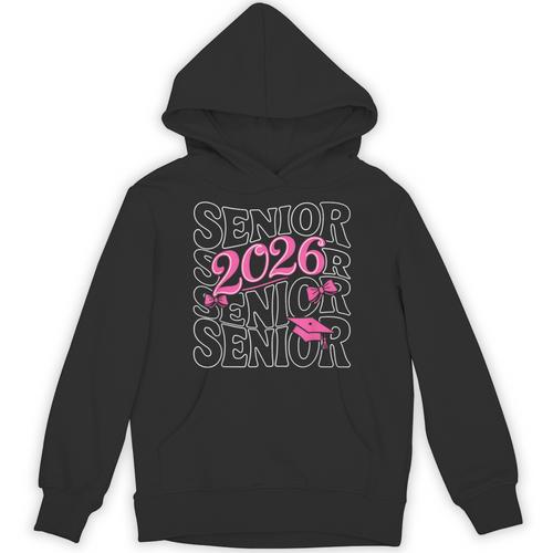 Senior 2026 Class Of 2026 Coquette Pink Bow Graduation Moms Unisex Hoodie - Best Gift Smart