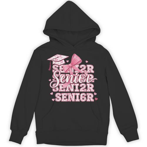 Senior 2026 Class Of 2026 Cute Coquette Pink Bow Graduation Unisex Hoodie - Best Gift Smart