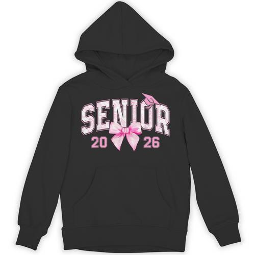 Senior 2026 Coquette Pink Bow Girls Class Of 2026 Graduation Unisex Hoodie - Best Gift Smart