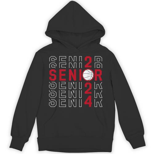 Senior Class Of 2024 Graduation 2024 Maroon Basketball Unisex Hoodie - Best Gift Smart