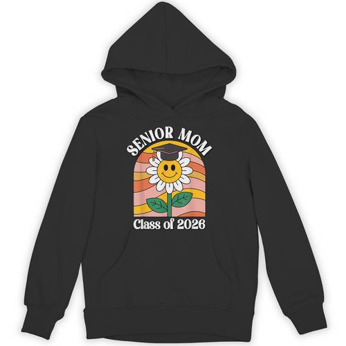 Senior Mom Class Of 2026 Daisy Flower Retro Graduation Unisex Hoodie - Best Gift Smart