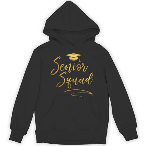 Senior Squad Graduation With Golden Cap Team Unisex Hoodie - Best Gift Smart