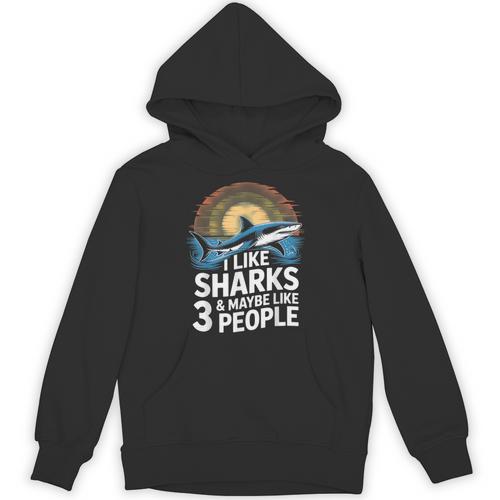I Like Sharks & Maybe Like 3 People Humor Introverts Summer Unisex Hoodie - Raresse