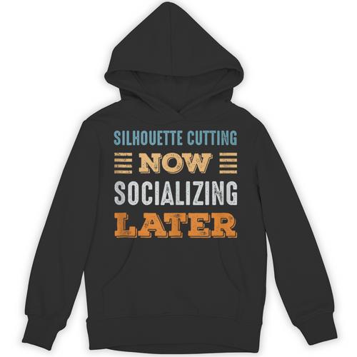 Silhouette Cutting Now Minimal Socializing Introvert Unisex Hoodie - Raresse