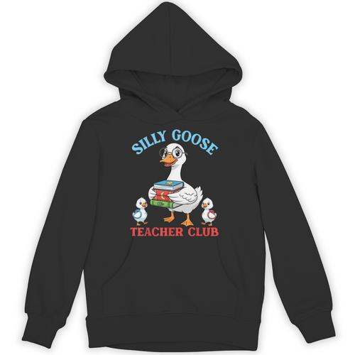 Silly Goose With Books Teacher Club School Educator Unisex Hoodie - Bookorys UK