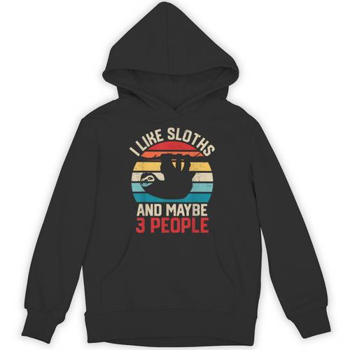 I Like Sloths And Maybe 3 People Sloth Introvert Vintage Unisex Hoodie - Raresse