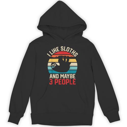 I Like Sloths And Maybe 3 People Sloth Lover Introvert Retro Unisex Hoodie - Raresse