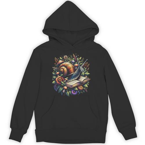 Snail Mushroom Floral Book Lover Cottagecore Fairycore Unisex Hoodie - Bookorys UK