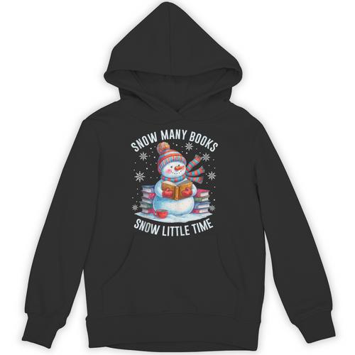 Snowman Reading Snow Many Books Snow Little Time Winter Unisex Hoodie - Bookorys DE