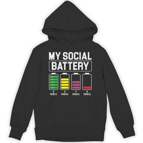 My Social Battery Introverted Low Energy Antisocial Unisex Hoodie - Raresse
