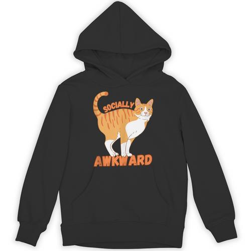 SOCIALLY AWKWARD FUNNY CAT ANTISOCIAL INTROVERT WEIRD Unisex Hoodie - Raresse
