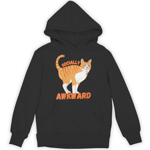 SOCIALLY AWKWARD FUNNY CAT ANTISOCIAL INTROVERT WEIRD Unisex Hoodie - Raresse