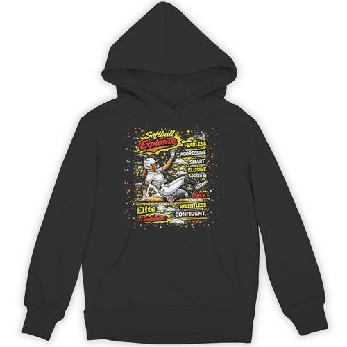 Softball Slider Pop Comic Book Art Best Traits Fast Elite Unisex Hoodie - Bookorys CA