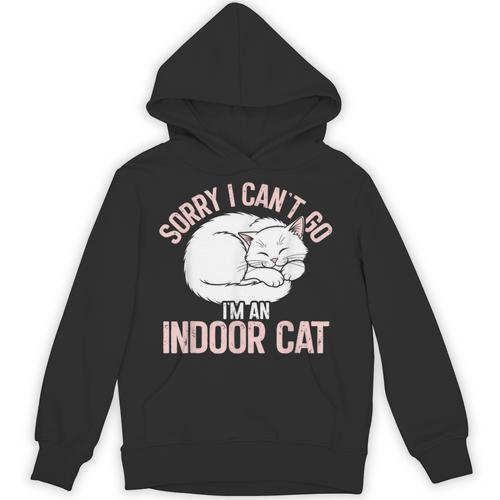 Sorry I Can't Go I'm An Indoor Cat Lazy Humor Introvert Cat Unisex Hoodie - Raresse