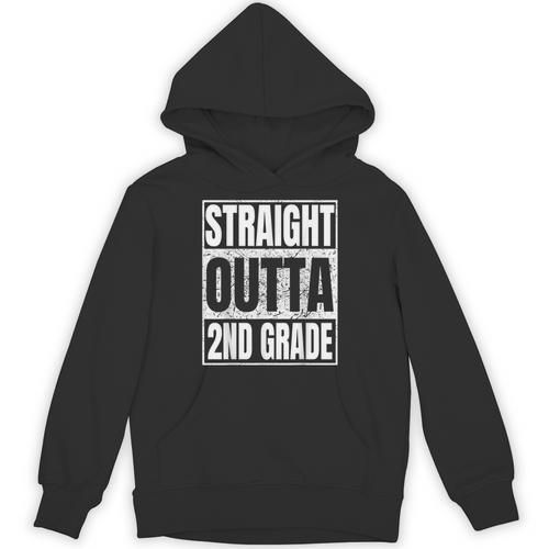 Straight Outta 2nd Grade Graduation Class 2025 Second Grade Unisex Hoodie - Best Gift Smart