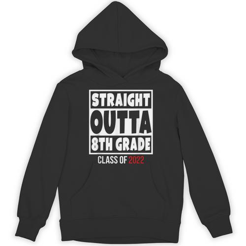 Straight Outta 8th Grade Class Of 2022 Shirt Graduation Unisex Hoodie - Best Gift Smart