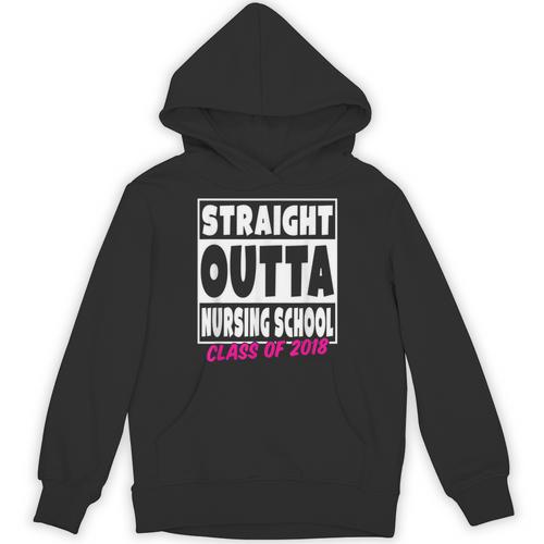 Straight Outta Nursing School Class Of 2018 Graduation Unisex Hoodie - Best Gift Smart