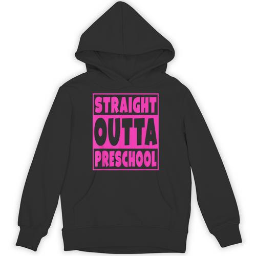 Straight Outta Preschool Class Graduation Pink Unisex Hoodie - Best Gift Smart