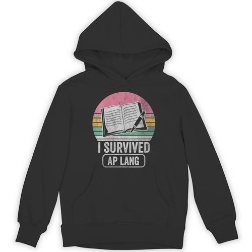 I Survived AP Lang Retro Book Graphic Unisex Hoodie - Bookorys DE