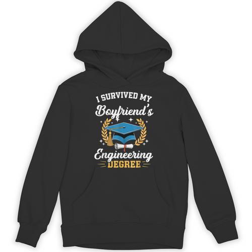 I Survived My Boyfriend's Engineering Degree Graduation Unisex Hoodie - Best Gift Smart