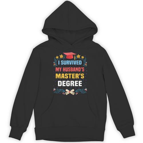 I Survived My Husband's Masters Degree Graduation Unisex Hoodie - Best Gift Smart