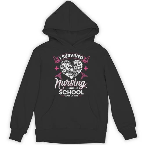 I Survived Nursing School Class Of 2018 Graduation T-Shirt Unisex Hoodie - Best Gift Smart