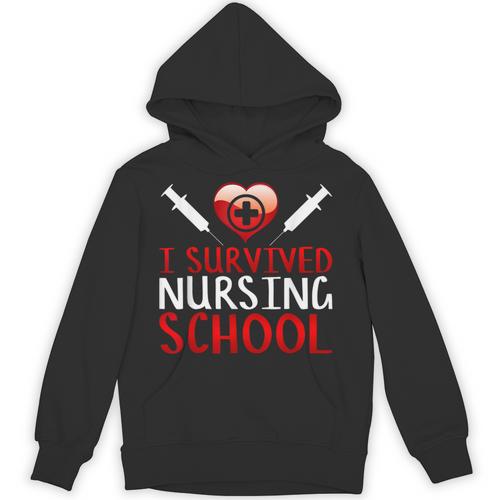 I Survived Nursing School Graduation Cool Unisex Hoodie - Best Gift Smart