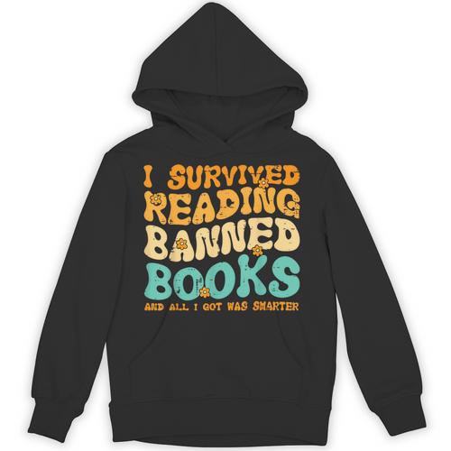 I Survived Reading Banned Books Read Librarian Men Women Unisex Hoodie - Bookorys DE