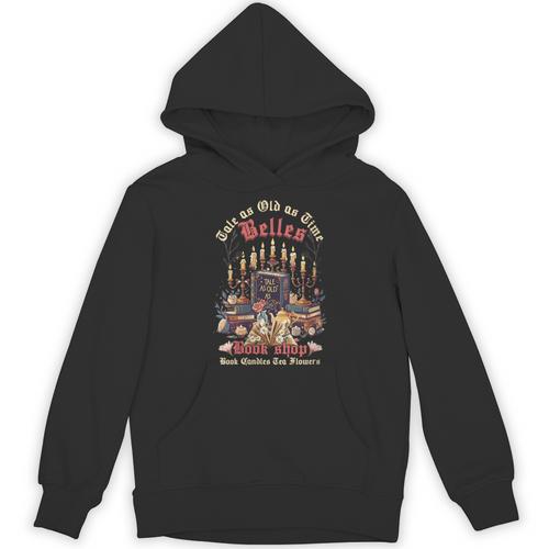 Tale As Old As Time Belles Book Shop Book Candles Tea Flower Unisex Hoodie - Bookorys