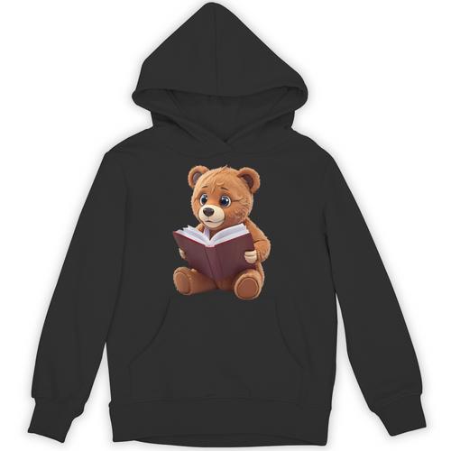 Teddy Bear Reading a Book Unisex Hoodie - Bookorys
