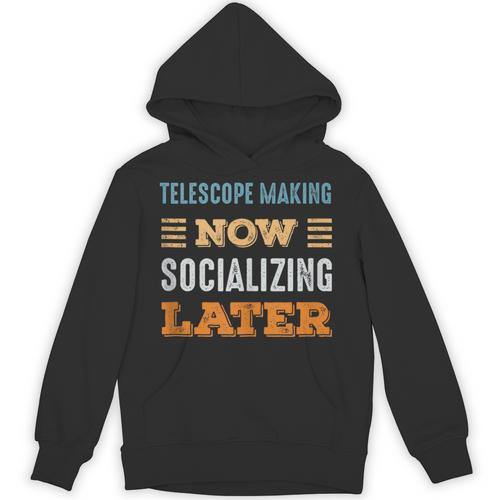 Telescope Making Now Minimal Socializing Introvert Vintage Unisex Hoodie - Raresse