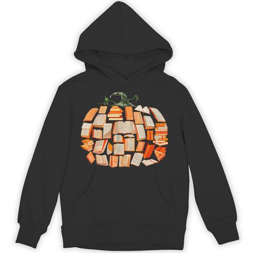 Thanksgiving Fall Books Pumpkins Vintage Library Teacher Kid Unisex Hoodie - Bookorys