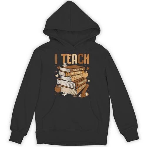History Month I Teach Melanin Book Black Teacher Unisex Hoodie - Bookorys CA