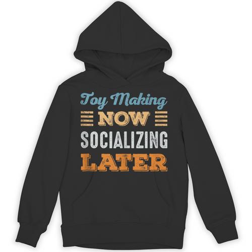 Toy Making Now Minimal Socializing Introvert Vintage Unisex Hoodie - Raresse