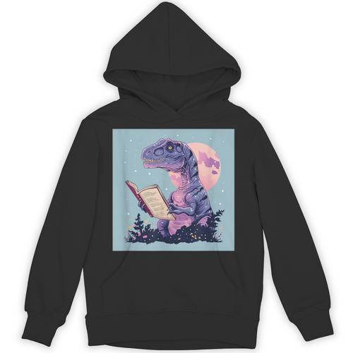 Trex Reading Book Dinosaur Unisex Hoodie - Bookorys AU