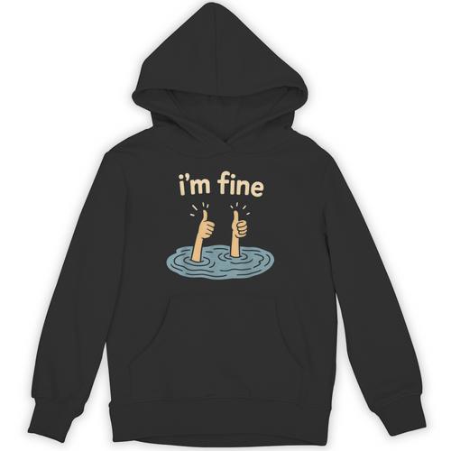 Two Thumbs Up I'm Fine Sarcastic Meme Introvert Humor Unisex Hoodie - Raresse