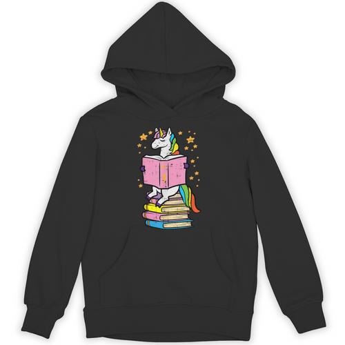 Unicorn Read Reading Book Librarian America Girls Women Unisex Hoodie - Bookorys CA