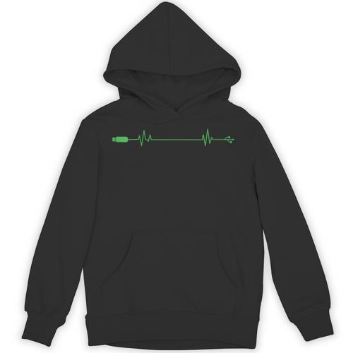 USB Stick Heartbeat Line Memory Module Unisex Hoodie - Easessy
