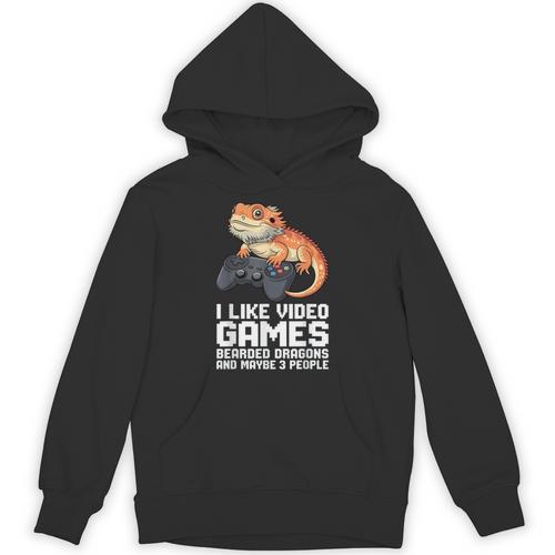 I Like Video Games Bearded Dragon Gamer Introvert Mood Unisex Hoodie - Raresse