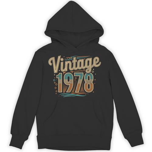 Vintage 1978 Retro Year Groovy 70s For Dad Nostalgia Unisex Hoodie - Figerry