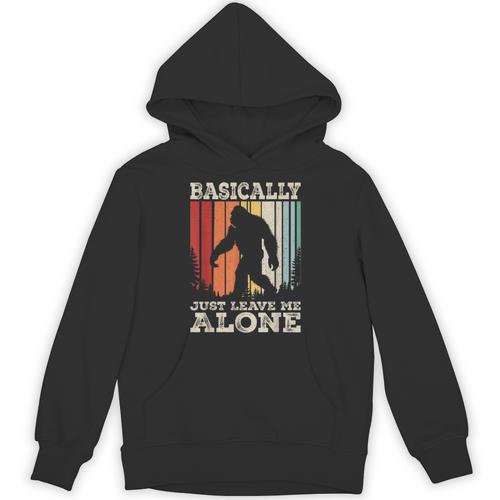 Vintage Basically Just Leave Me Alone Bigfoot Introverts Unisex Hoodie - Raresse