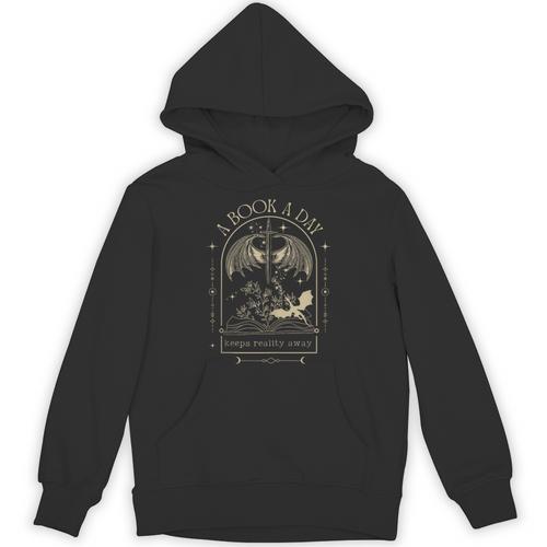 Vintage A Book a Day Keeps Reality Away Spicy Book Readers Unisex Hoodie - Bookorys