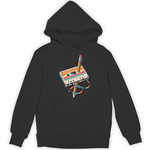 Vintage Cassette Tape And Pencil Nostalgia Party 70s 80s 90s Unisex Hoodie - Figerry