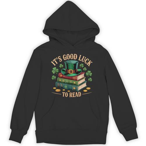 Vintage It's Good Luck To Read St Patrick's Day Book Lucky Unisex Hoodie - Bookorys