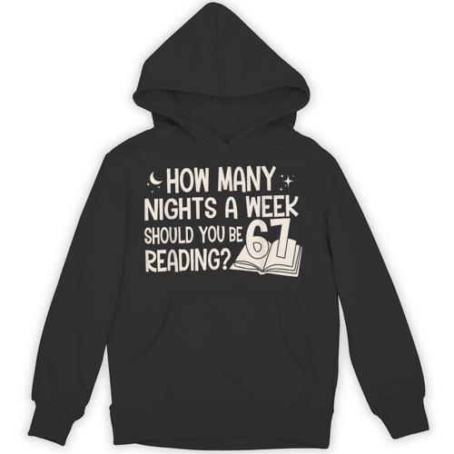 Vintage How Many Nights Reading 67 Meme Book Lover Teacher Unisex Hoodie - Bookorys