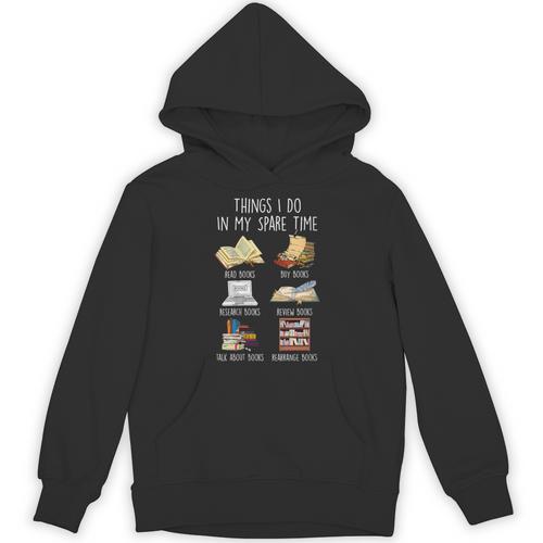 Vintage Retro Things I Do In My Spare Time Books Unisex Hoodie - Bookorys