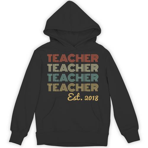 Vintage Teacher Established 2018 Graduation Men Unisex Hoodie - Best Gift Smart