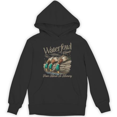 Waterfowl Classic Duck Hunting Marsh To Memory Mallard Unisex Hoodie - Easessy
