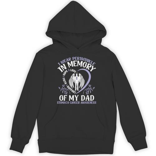 I Wear Periwinkle In Memory My Dad Stomach Cancer Awareness Unisex Hoodie - Easessy